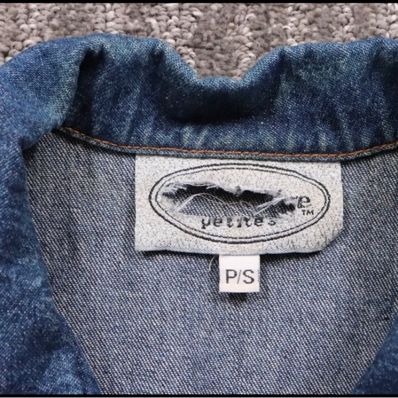 Vintage Denim Tapestry Woven Vest Southwestern Aztec Pattern Women's Petite S - Picture 4 of 11